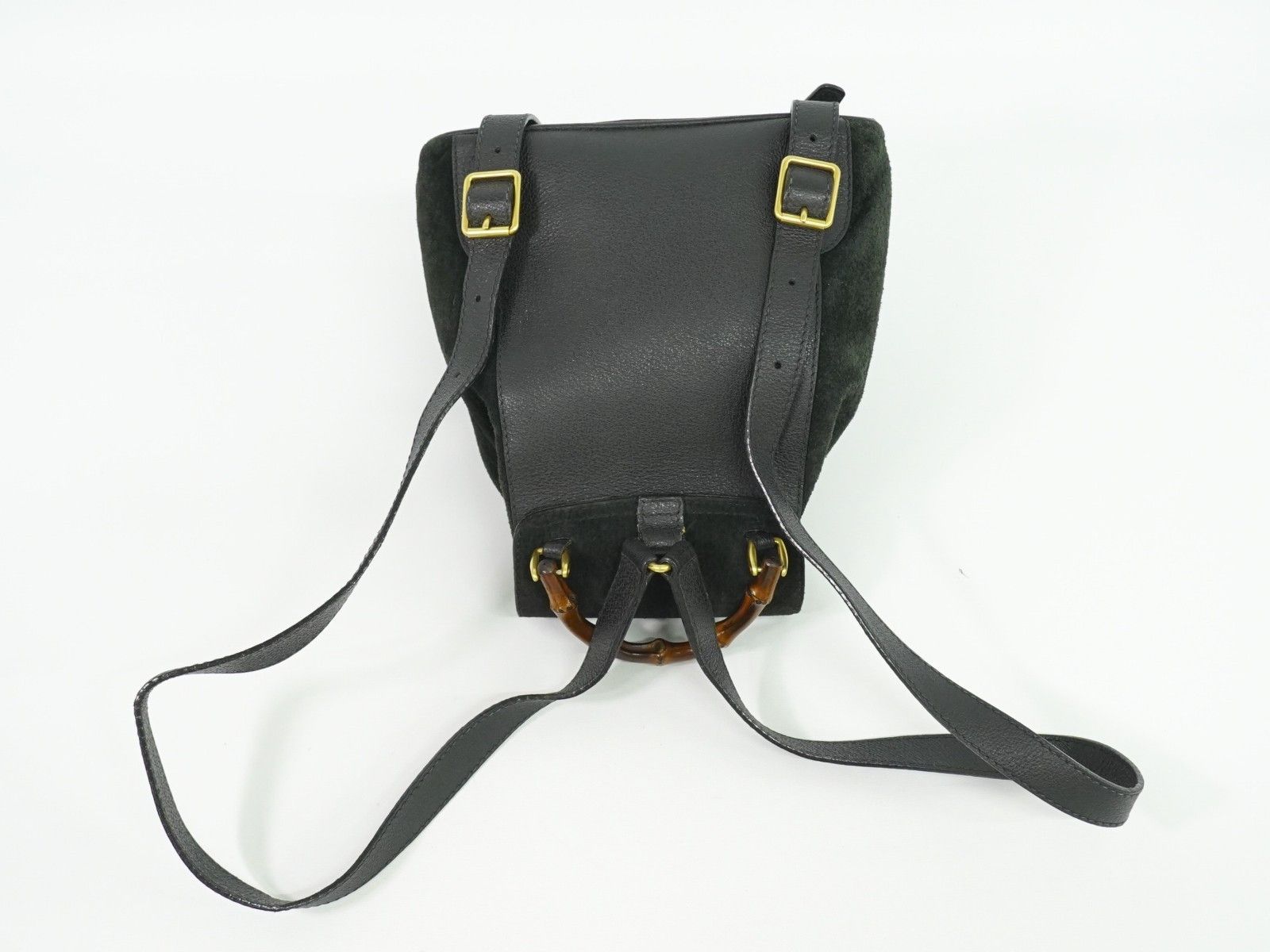 Gucci Gucci Vintage Bamboo Backpack Suede Size ONE SIZE - 10 Thumbnail