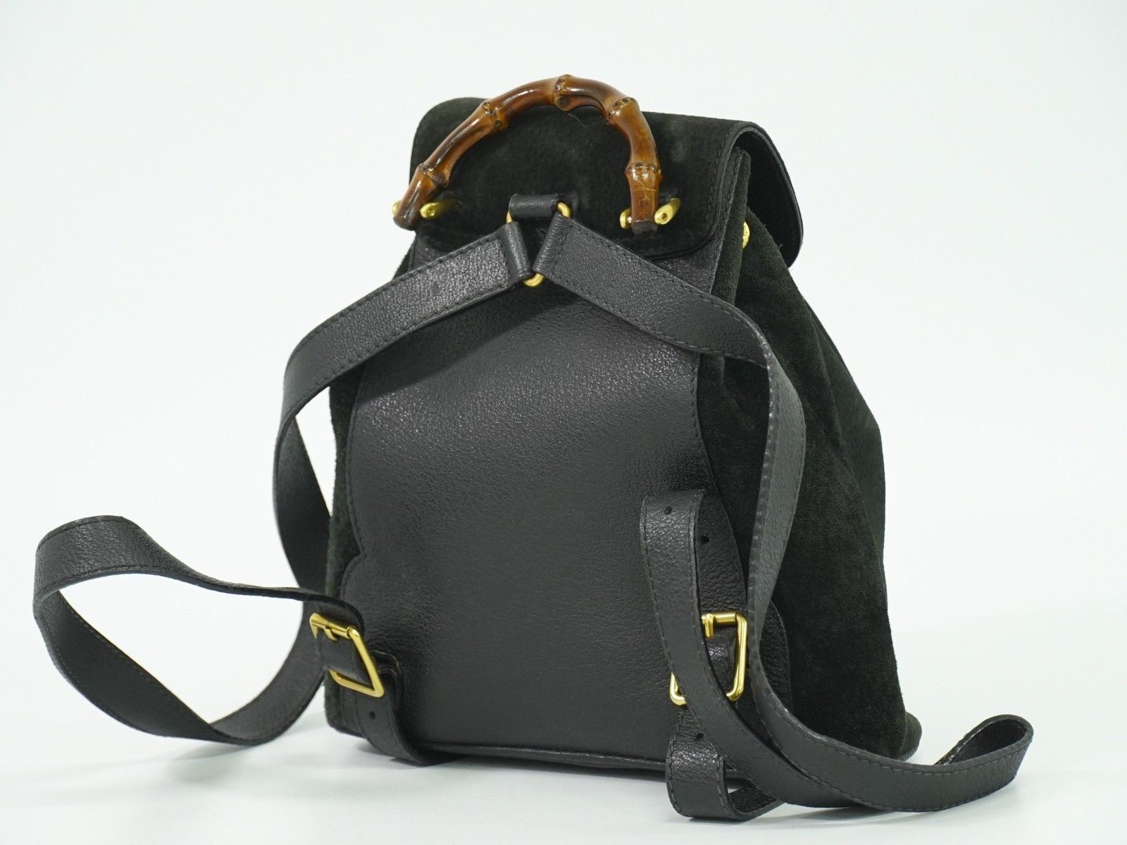 Gucci Gucci Vintage Bamboo Backpack Suede Size ONE SIZE - 2 Thumbnail