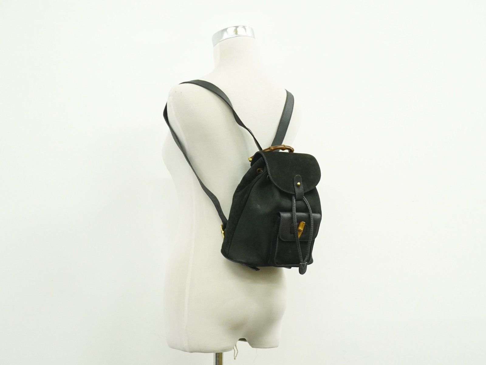 Gucci Gucci Vintage Bamboo Backpack Suede Size ONE SIZE - 9 Thumbnail