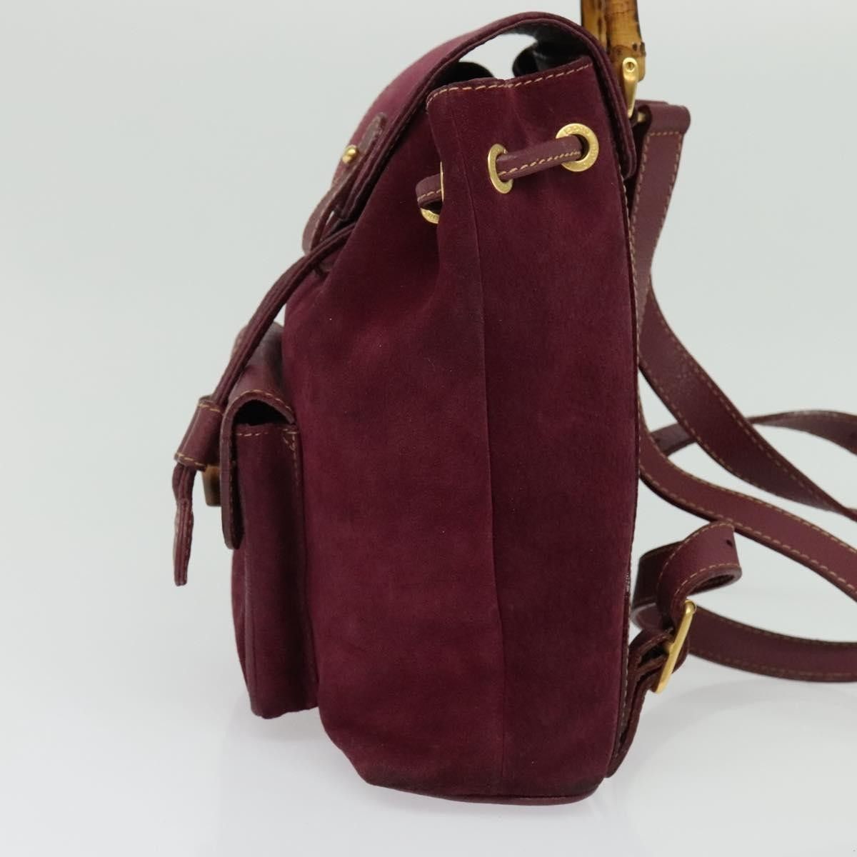 Gucci Gucci Vintage Bamboo Backpack Suede Size ONE SIZE - 3 Thumbnail