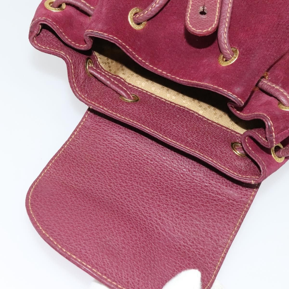 Gucci Gucci Vintage Bamboo Backpack Suede Size ONE SIZE - 17 Thumbnail