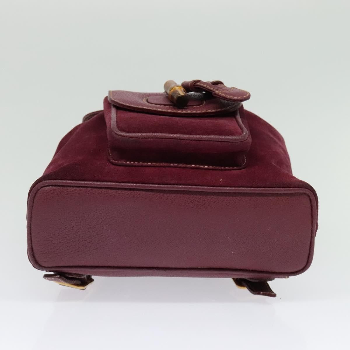 Gucci Gucci Vintage Bamboo Backpack Suede Size ONE SIZE - 13 Thumbnail