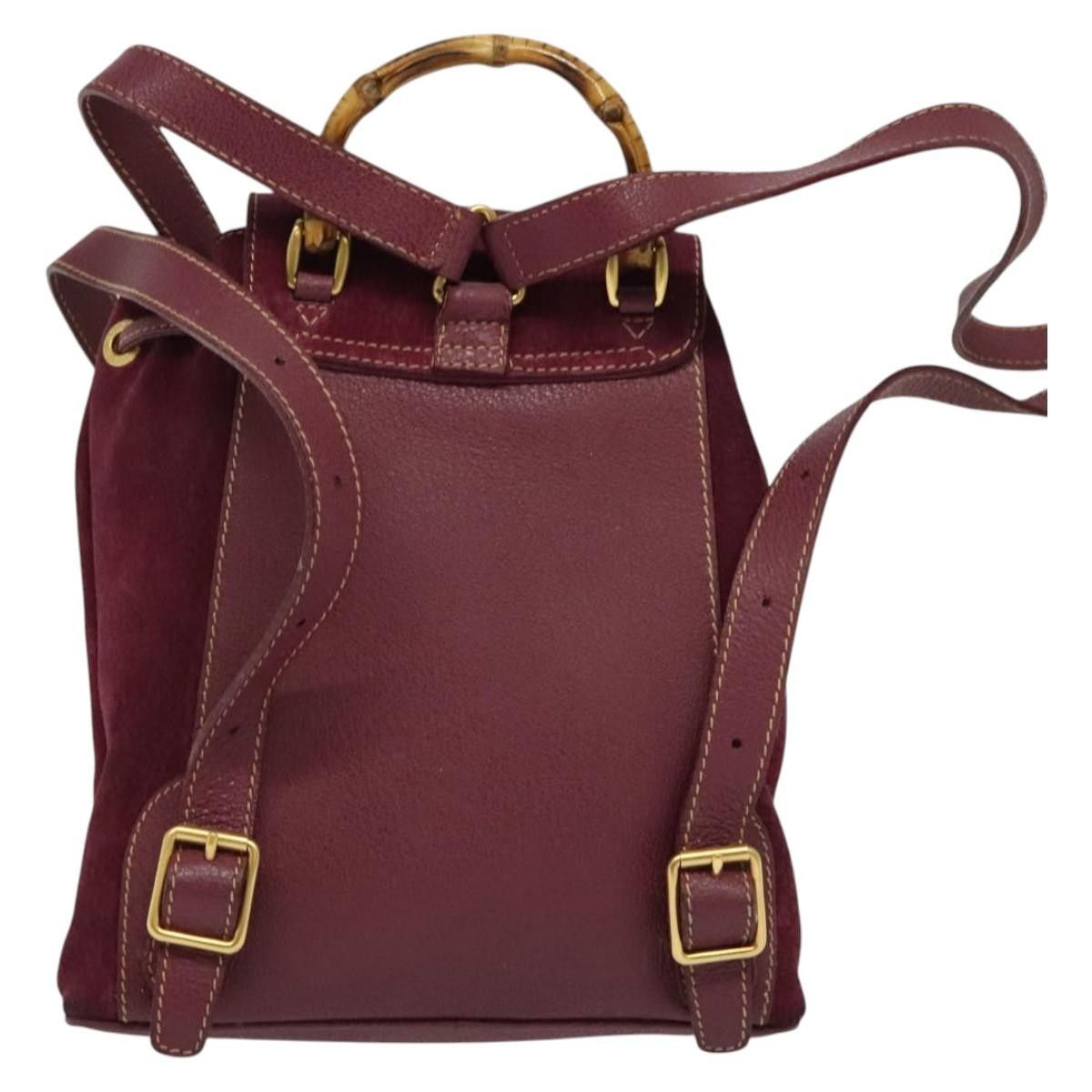Gucci Gucci Vintage Bamboo Backpack Suede Size ONE SIZE - 2 Thumbnail