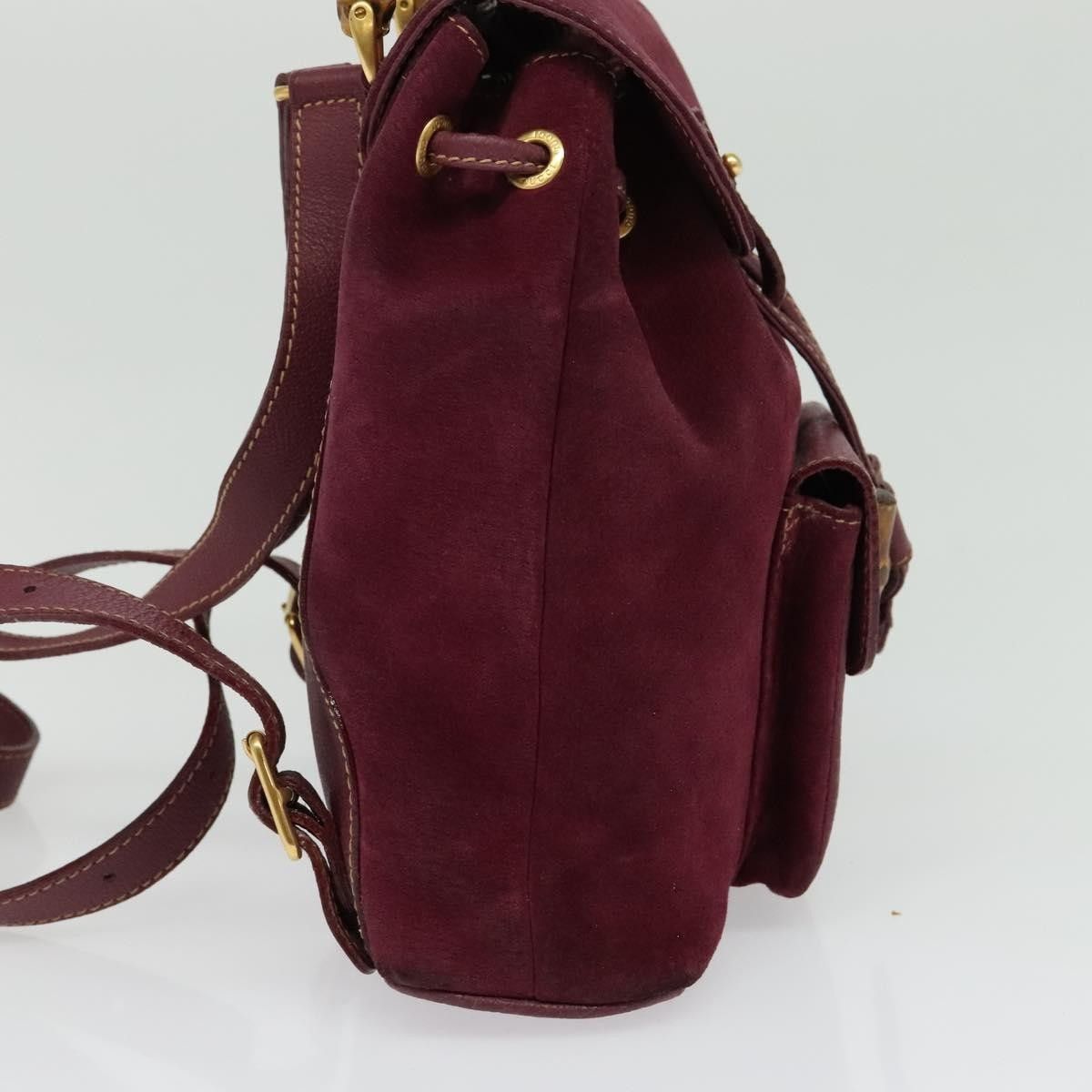 Gucci Gucci Vintage Bamboo Backpack Suede Size ONE SIZE - 4 Thumbnail