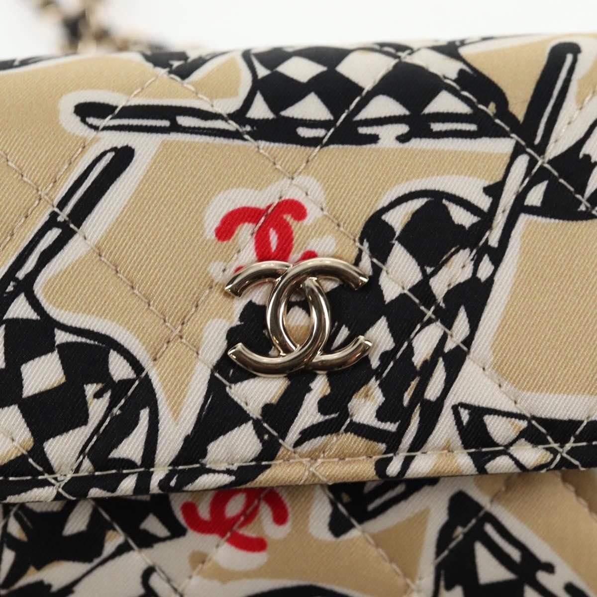 Chanel Chanel Flap Card Holder on Chain Quilted Printed Canvas Size ONE SIZE - 13 Thumbnail