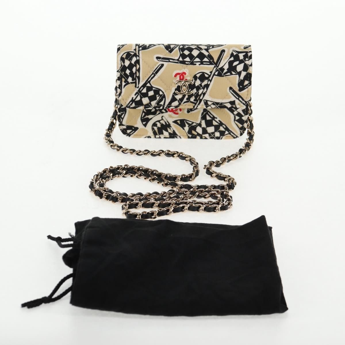 Chanel Chanel Flap Card Holder on Chain Quilted Printed Canvas Size ONE SIZE - 14 Thumbnail