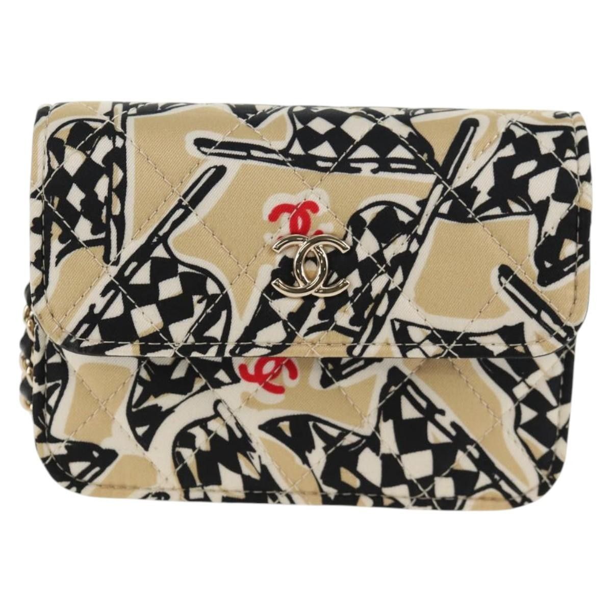 Chanel Chanel Flap Card Holder on Chain Quilted Printed Canvas Size ONE SIZE - 20 Thumbnail