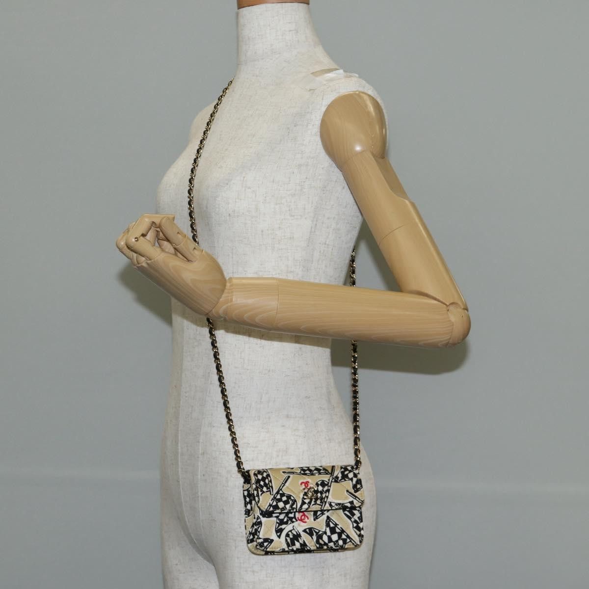 Chanel Chanel Flap Card Holder on Chain Quilted Printed Canvas Size ONE SIZE - 15 Thumbnail