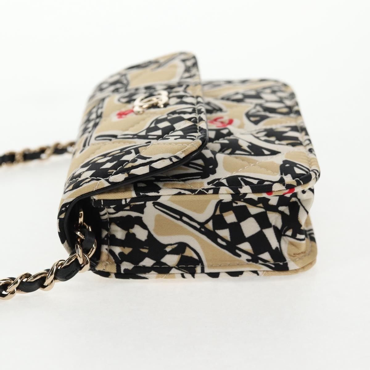 Chanel Chanel Flap Card Holder on Chain Quilted Printed Canvas Size ONE SIZE - 3 Thumbnail