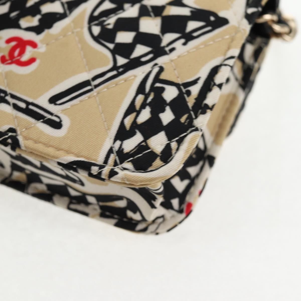 Chanel Chanel Flap Card Holder on Chain Quilted Printed Canvas Size ONE SIZE - 9 Thumbnail