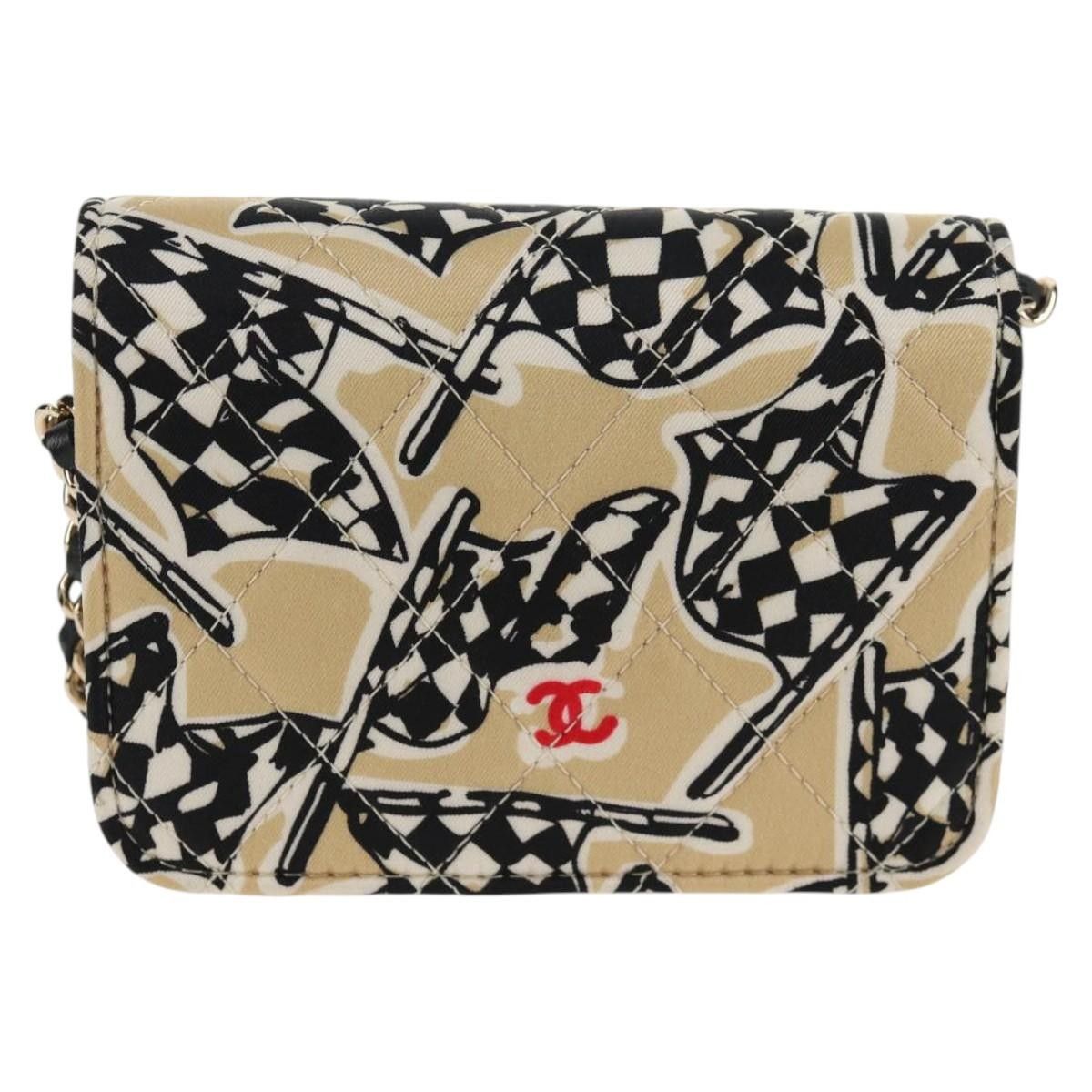Chanel Chanel Flap Card Holder on Chain Quilted Printed Canvas Size ONE SIZE - 2 Thumbnail