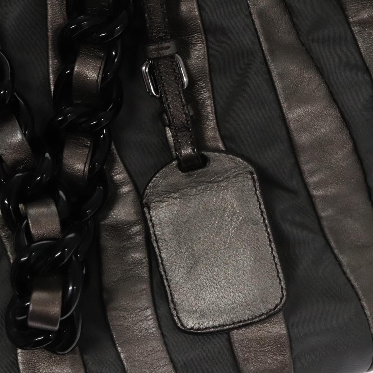 Prada Prada Waves Chain Tote Leather and Tessuto Size ONE SIZE - 13 Thumbnail