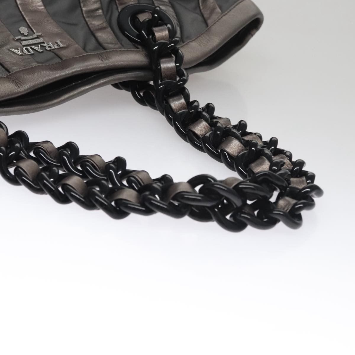 Prada Prada Waves Chain Tote Leather and Tessuto Size ONE SIZE - 8 Thumbnail
