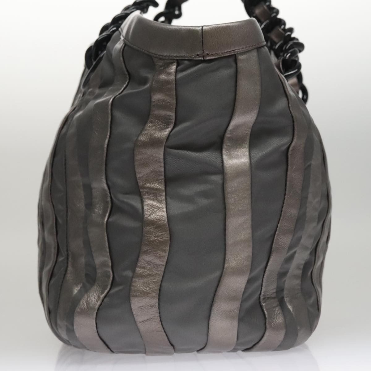 Prada Prada Waves Chain Tote Leather and Tessuto Size ONE SIZE - 4 Thumbnail
