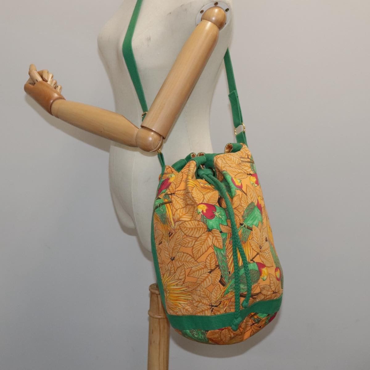 Hermes Hermes Vintage Drawstring Bucket Shoulder Bag Printed Canvas Size ONE SIZE - 12 Thumbnail