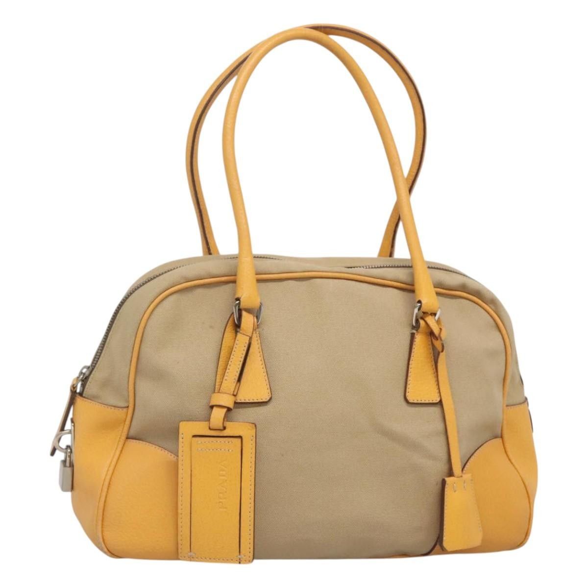 Prada Prada Bauletto Bag Canvas with Leather Size ONE SIZE - 19 Thumbnail