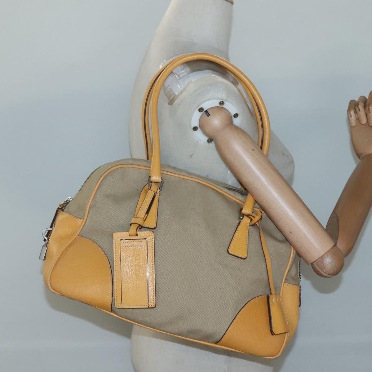 Prada Prada Bauletto Bag Canvas with Leather Size ONE SIZE - 16 Thumbnail