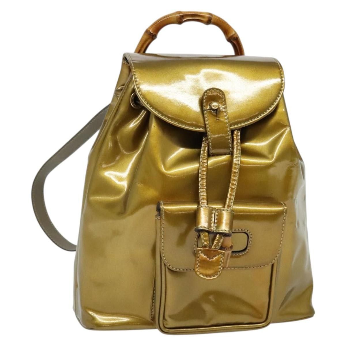 Gucci Gucci Vintage Bamboo Backpack Patent Size ONE SIZE - 18 Thumbnail