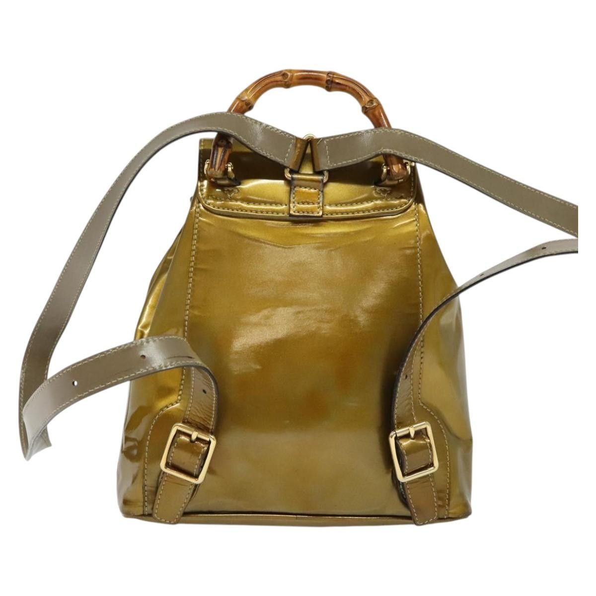Gucci Gucci Vintage Bamboo Backpack Patent Size ONE SIZE - 2 Thumbnail