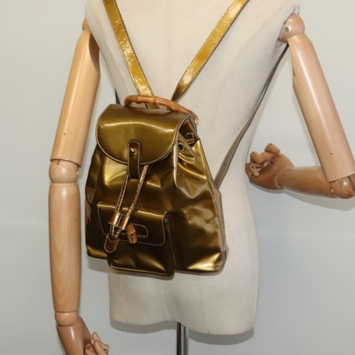 Gucci Gucci Vintage Bamboo Backpack Patent Size ONE SIZE - 13 Thumbnail