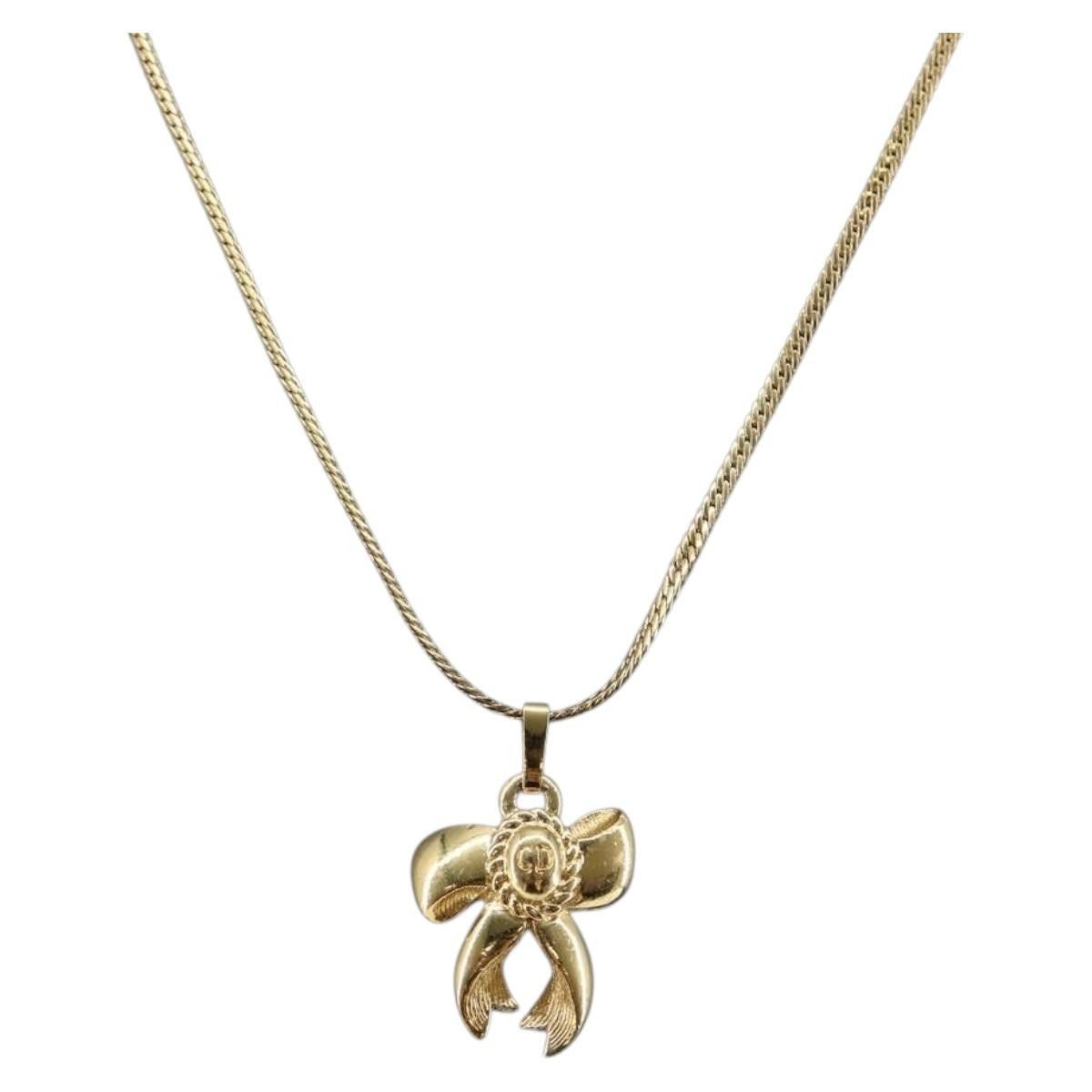 Dior Christian Dior CD Ribbons Pendant Necklace Metal Size ONE SIZE - 3 Thumbnail