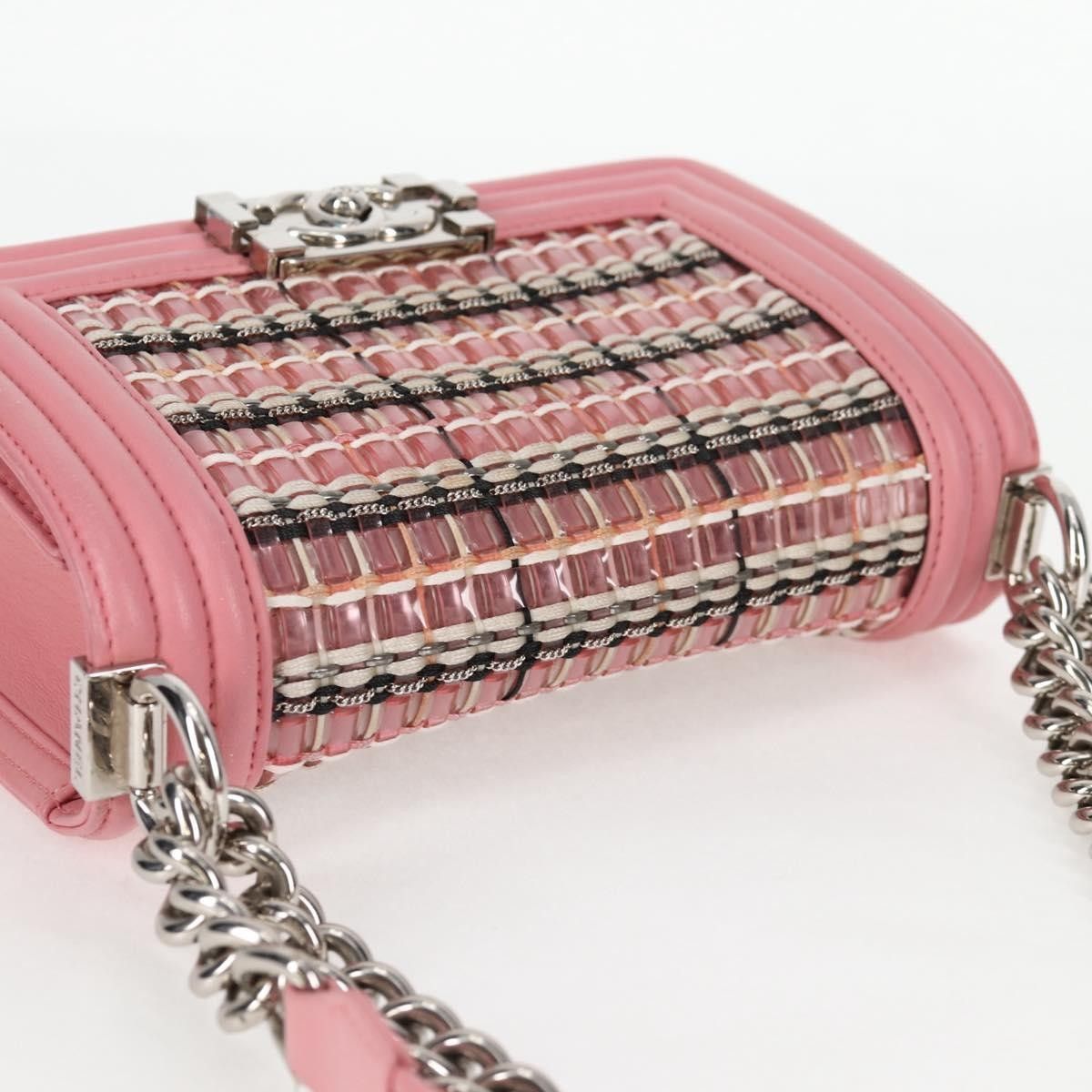 Chanel Chanel Boy Flap Bag Woven PVC with Lambskin Size ONE SIZE - 18 Thumbnail