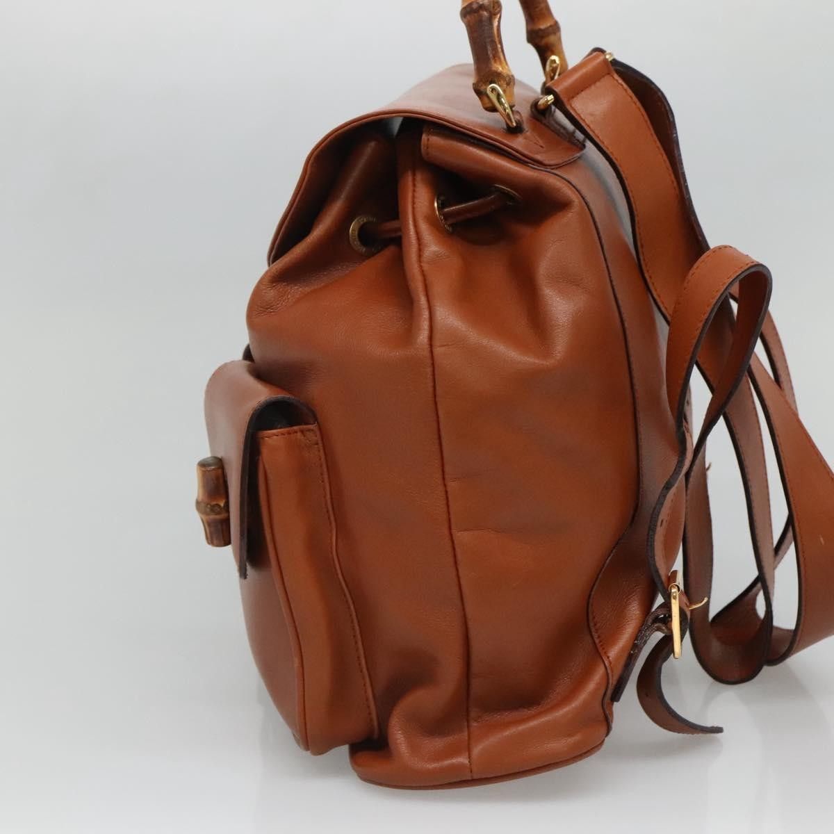 Gucci Gucci Vintage Bamboo Backpack Leather Size ONE SIZE - 4 Thumbnail