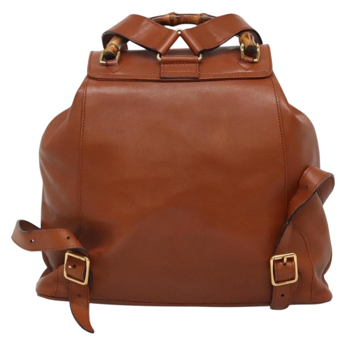 Gucci Gucci Vintage Bamboo Backpack Leather Size ONE SIZE - 2 Thumbnail