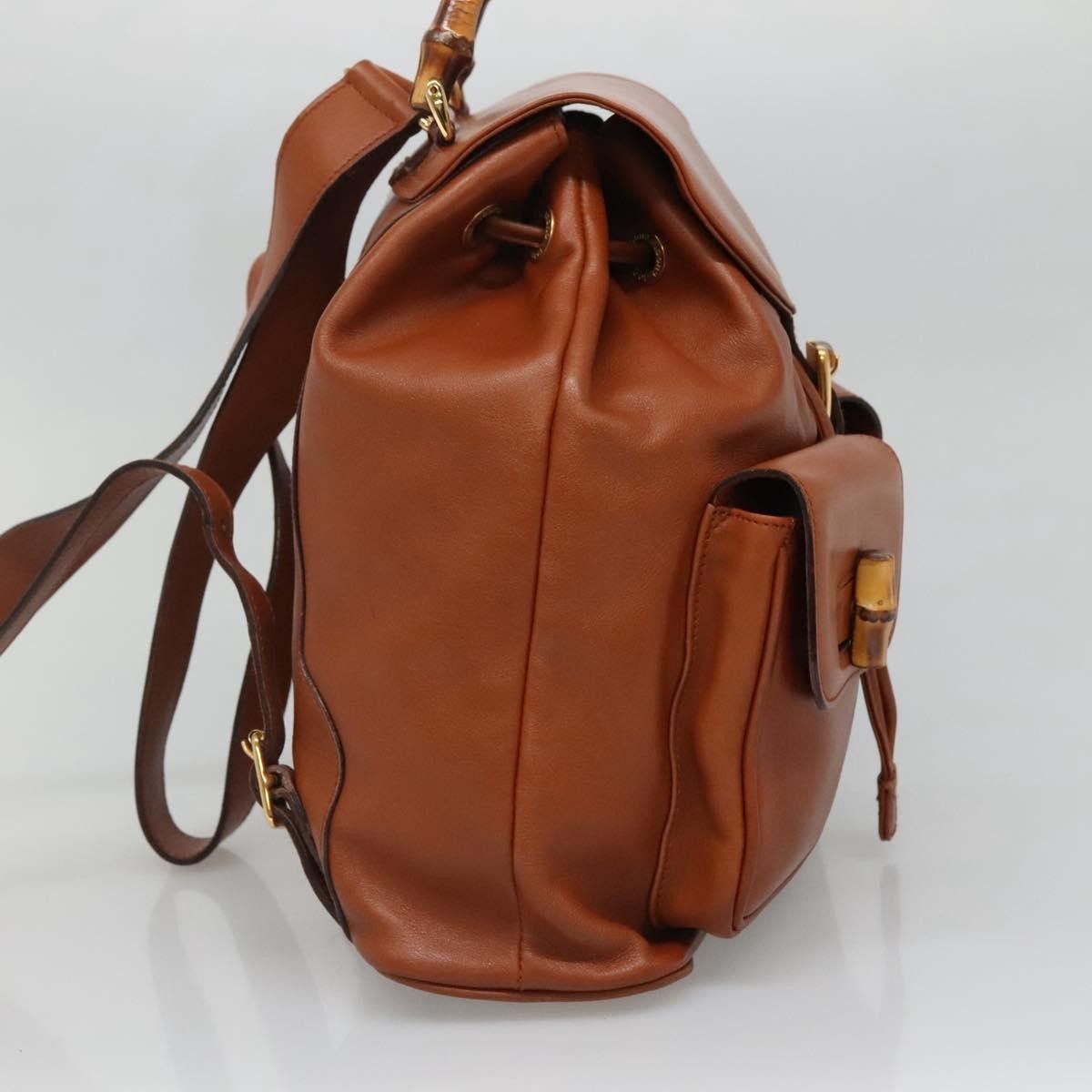 Gucci Gucci Vintage Bamboo Backpack Leather Size ONE SIZE - 3 Thumbnail