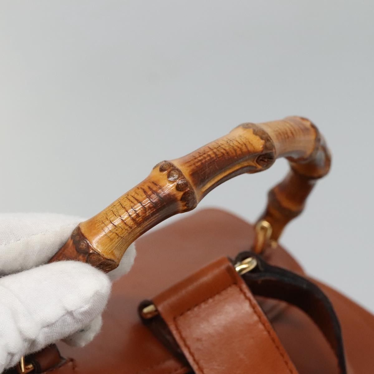 Gucci Gucci Vintage Bamboo Backpack Leather Size ONE SIZE - 17 Thumbnail