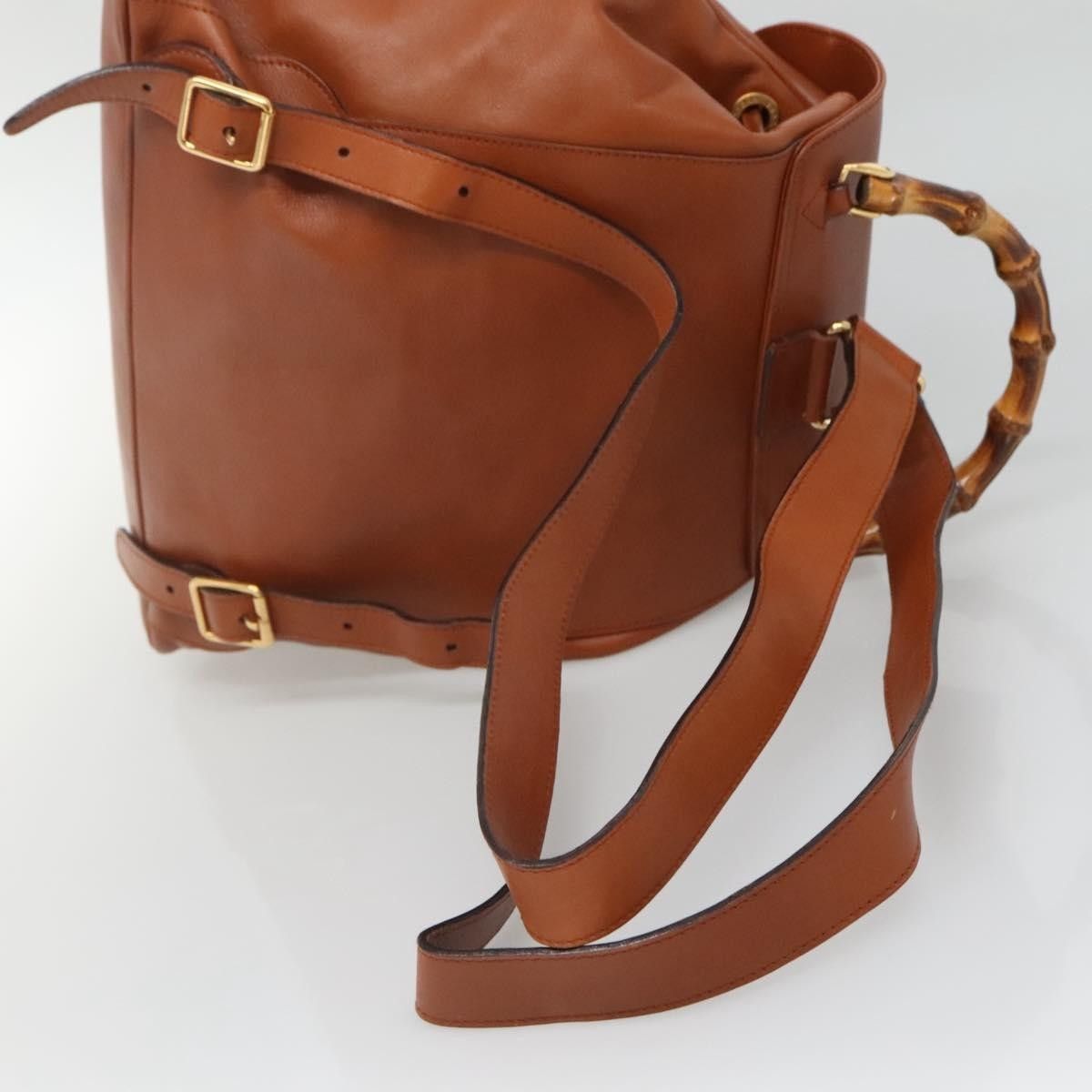 Gucci Gucci Vintage Bamboo Backpack Leather Size ONE SIZE - 14 Thumbnail