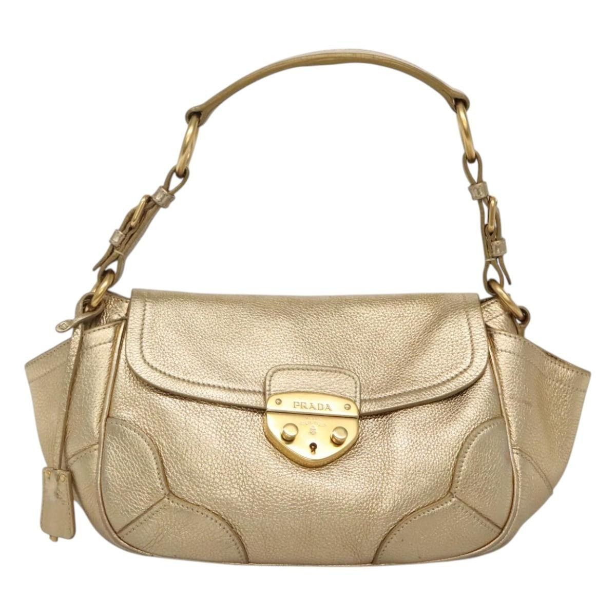 Prada Prada Antic Pushlock Shoulder Bag Leather Size ONE SIZE - 15 Thumbnail