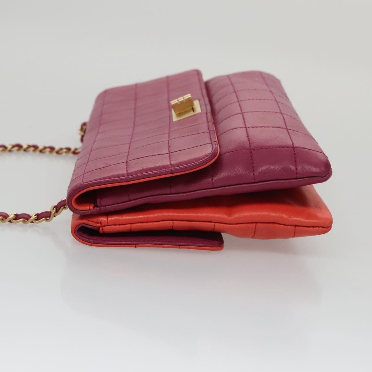 Chanel Chanel Vintage Chocolate Bar Double Side Flap Shoulder Bag Quilted Lambskin Size ONE SIZE - 4 Thumbnail