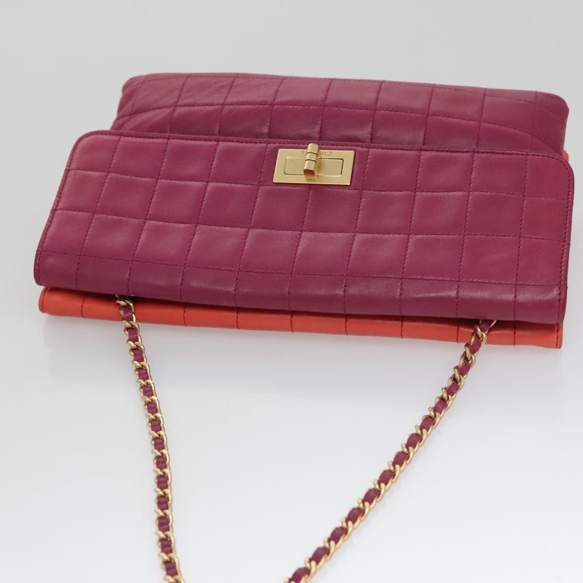 Chanel Chanel Vintage Chocolate Bar Double Side Flap Shoulder Bag Quilted Lambskin Size ONE SIZE - 8 Thumbnail