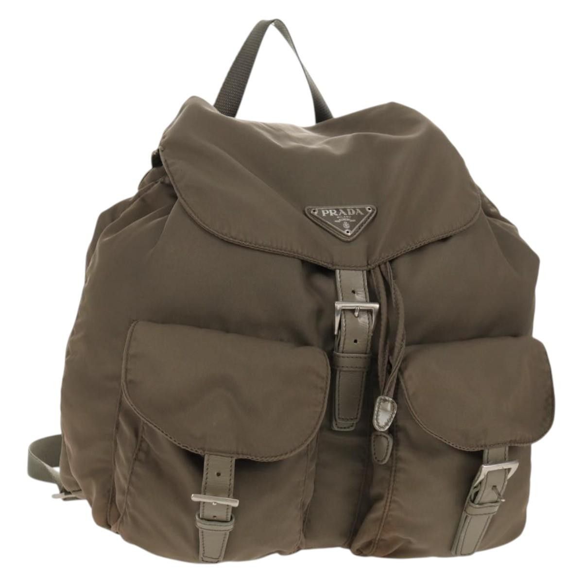 Prada Prada Vela Double Front Pocket Backpack Tessuto with Saffiano Leather Size ONE SIZE - 24 Thumbnail