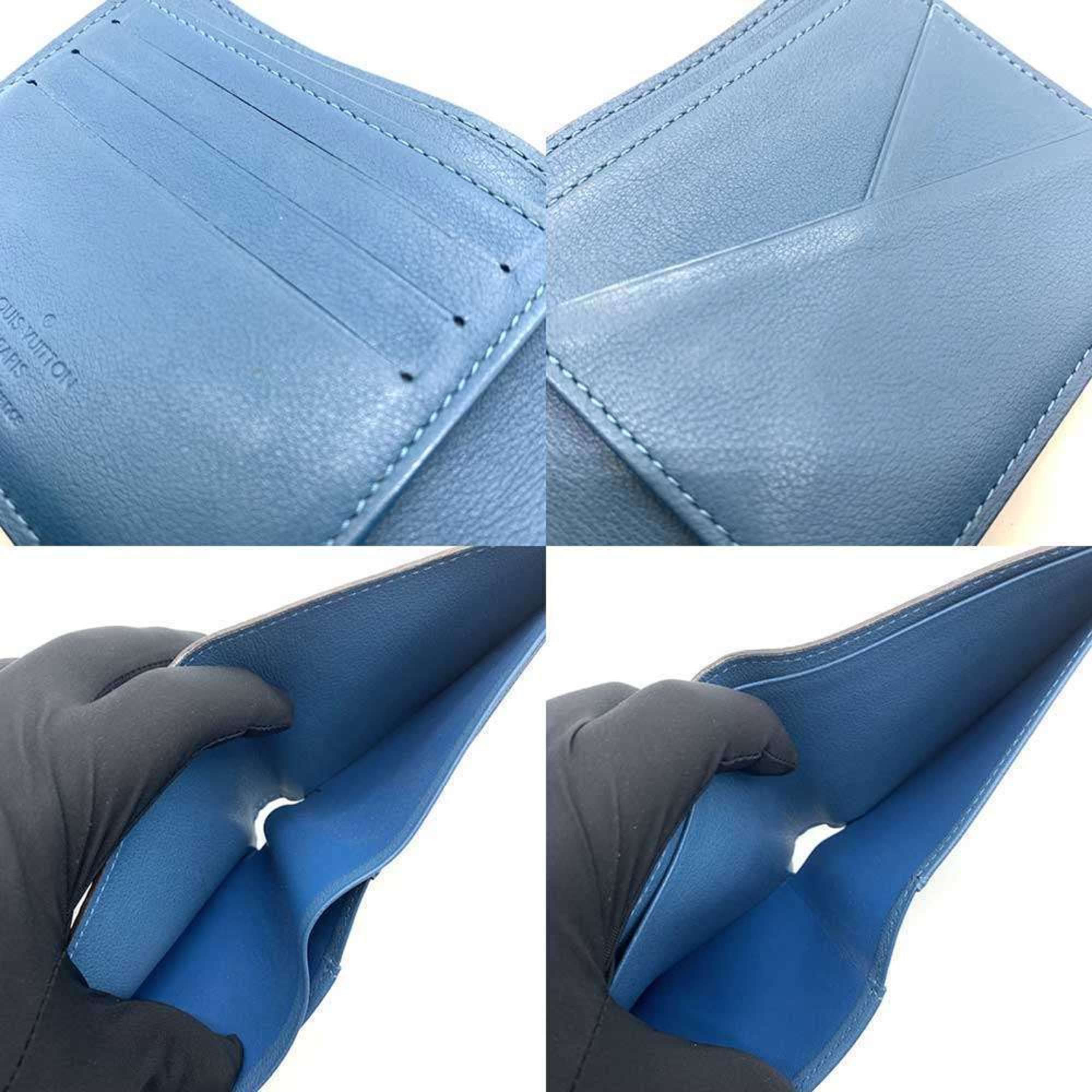 Louis Vuitton Louis Vuitton Portefeuille Multiple Blue Taurillon Leather M58190 LOUIS VUITTON Size ONE SIZE - 6 Thumbnail