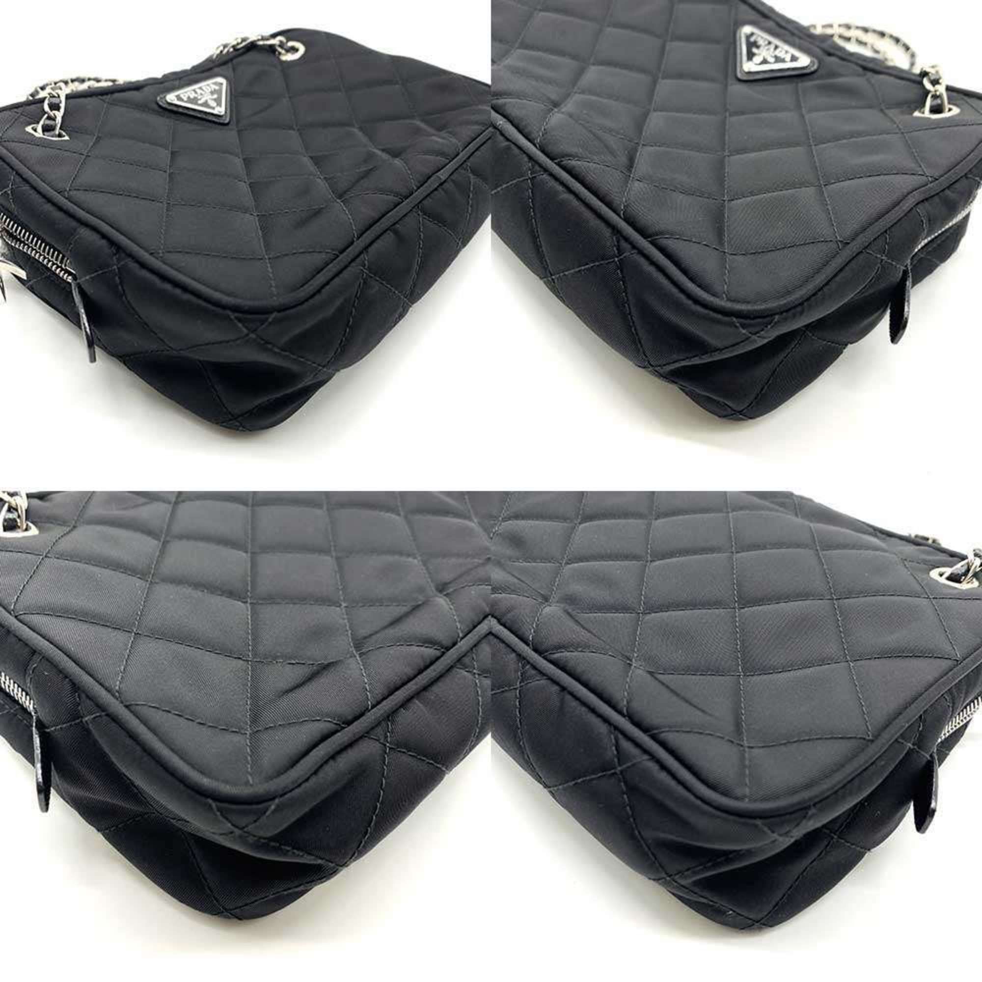Prada Prada handbag, nylon quilted chain bag, black, 1BH910, 2-way, PRADA Size ONE SIZE - 3 Thumbnail