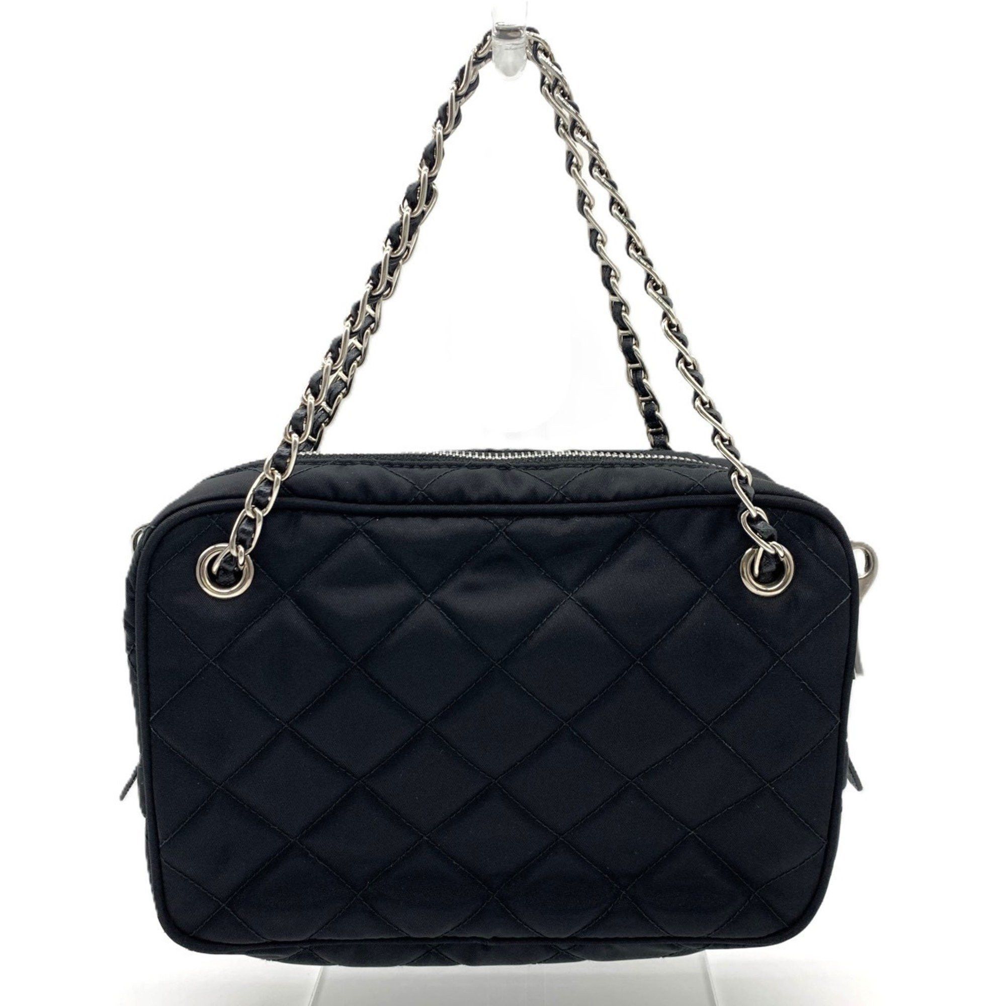 Prada Prada handbag, nylon quilted chain bag, black, 1BH910, 2-way, PRADA Size ONE SIZE - 2 Thumbnail