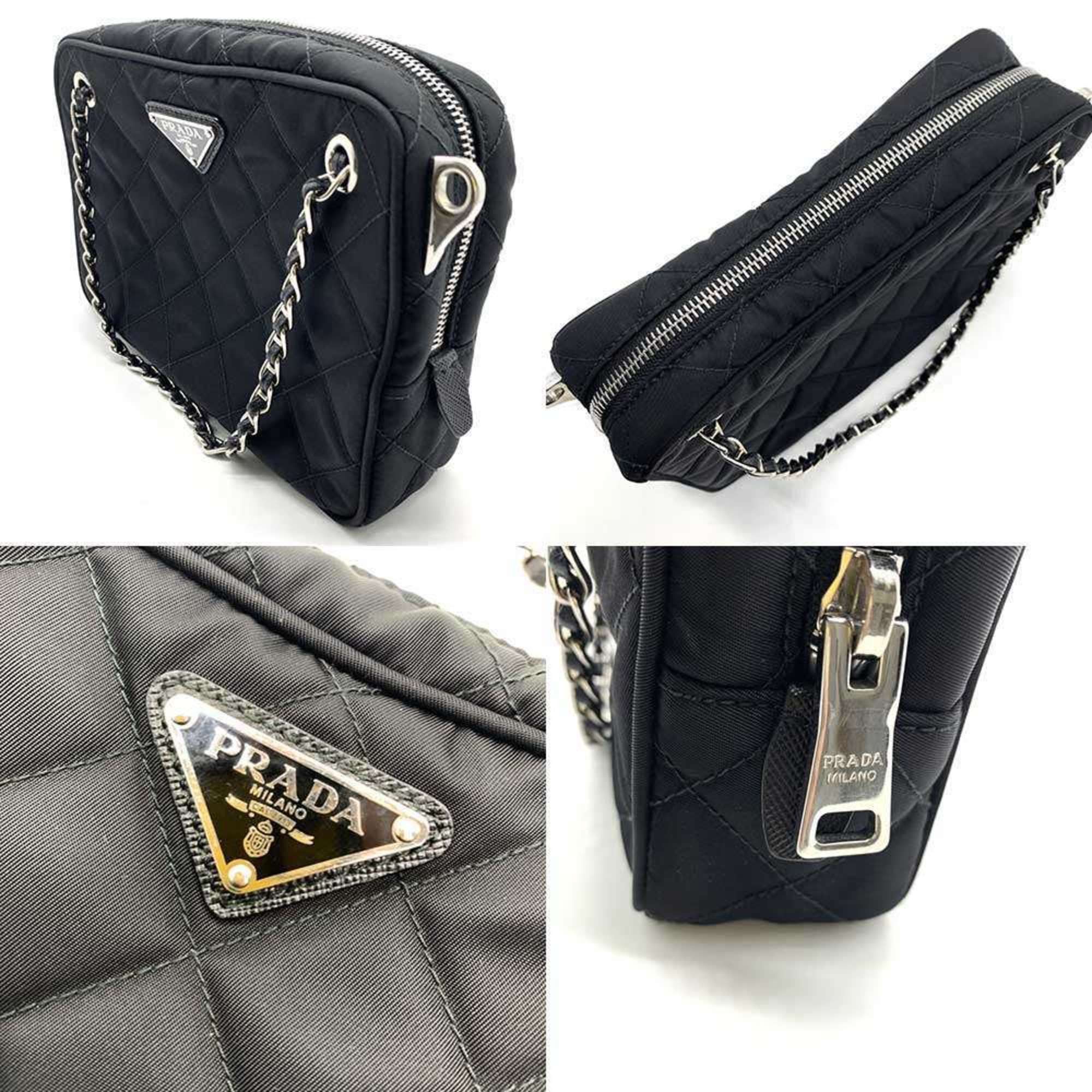 Prada Prada handbag, nylon quilted chain bag, black, 1BH910, 2-way, PRADA Size ONE SIZE - 5 Thumbnail