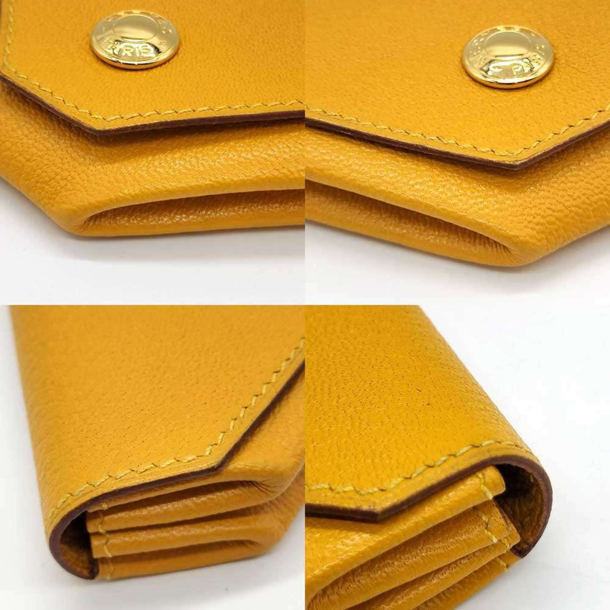 Hermes Hermès Levain Quatre Coin Case, Yellow Chevre Leather, F Stamp, Women's, HERMES Size ONE SIZE - 5 Thumbnail