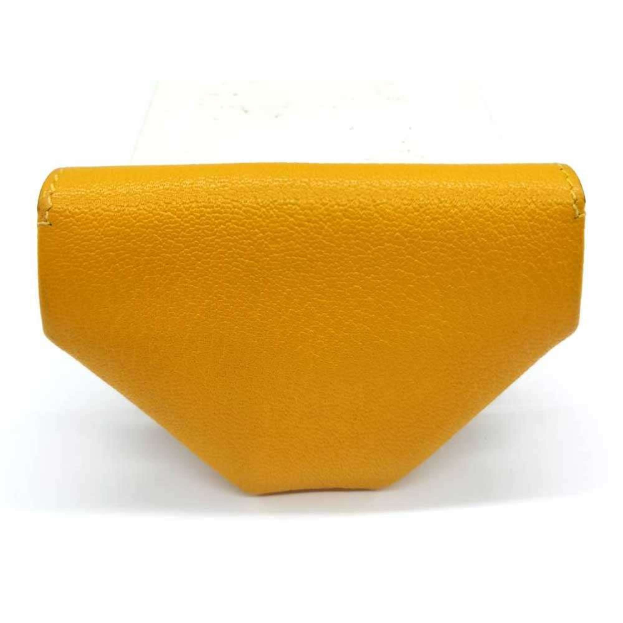 Hermes Hermès Levain Quatre Coin Case, Yellow Chevre Leather, F Stamp, Women's, HERMES Size ONE SIZE - 2 Thumbnail