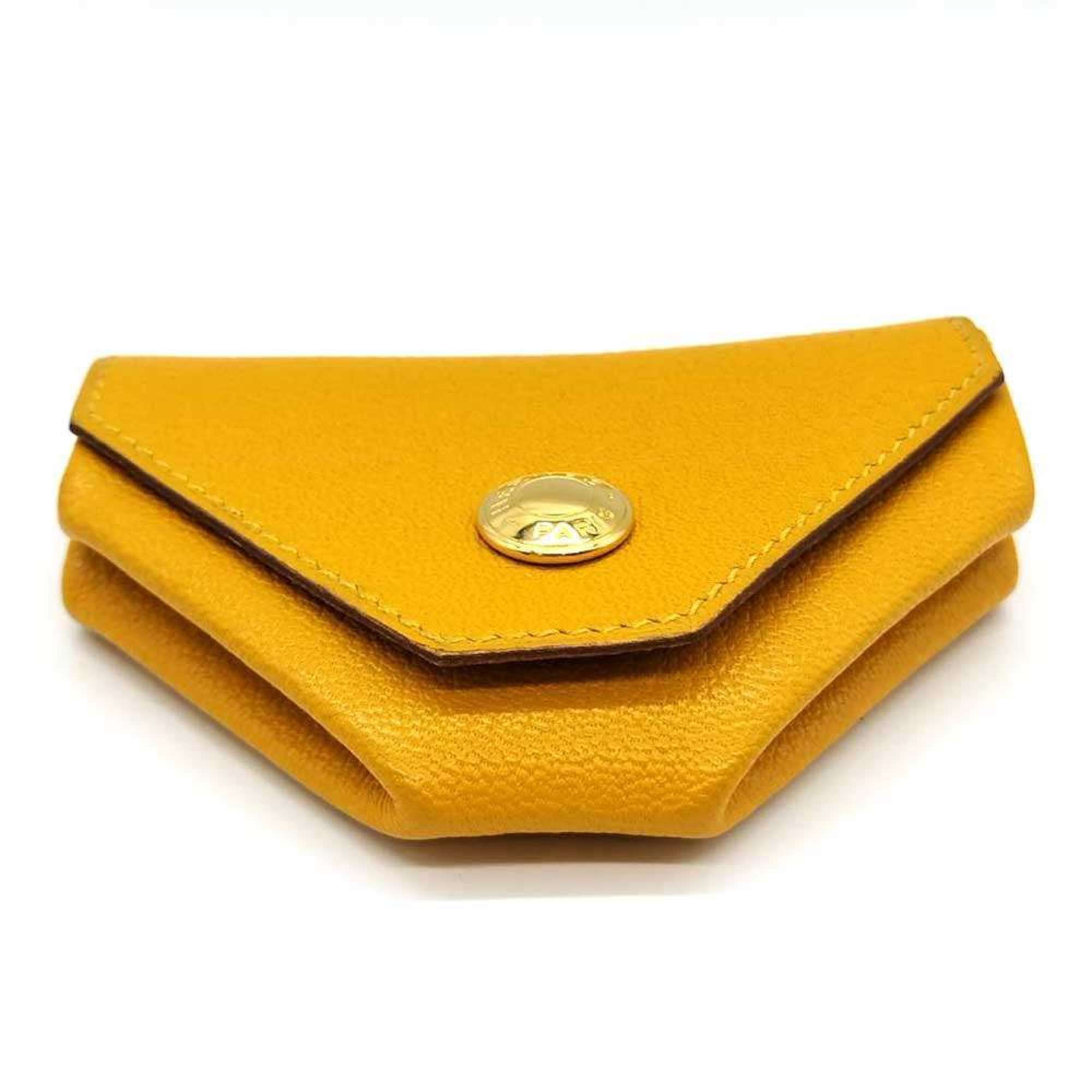 Hermes Hermès Levain Quatre Coin Case, Yellow Chevre Leather, F Stamp, Women's, HERMES Size ONE SIZE - 3 Thumbnail