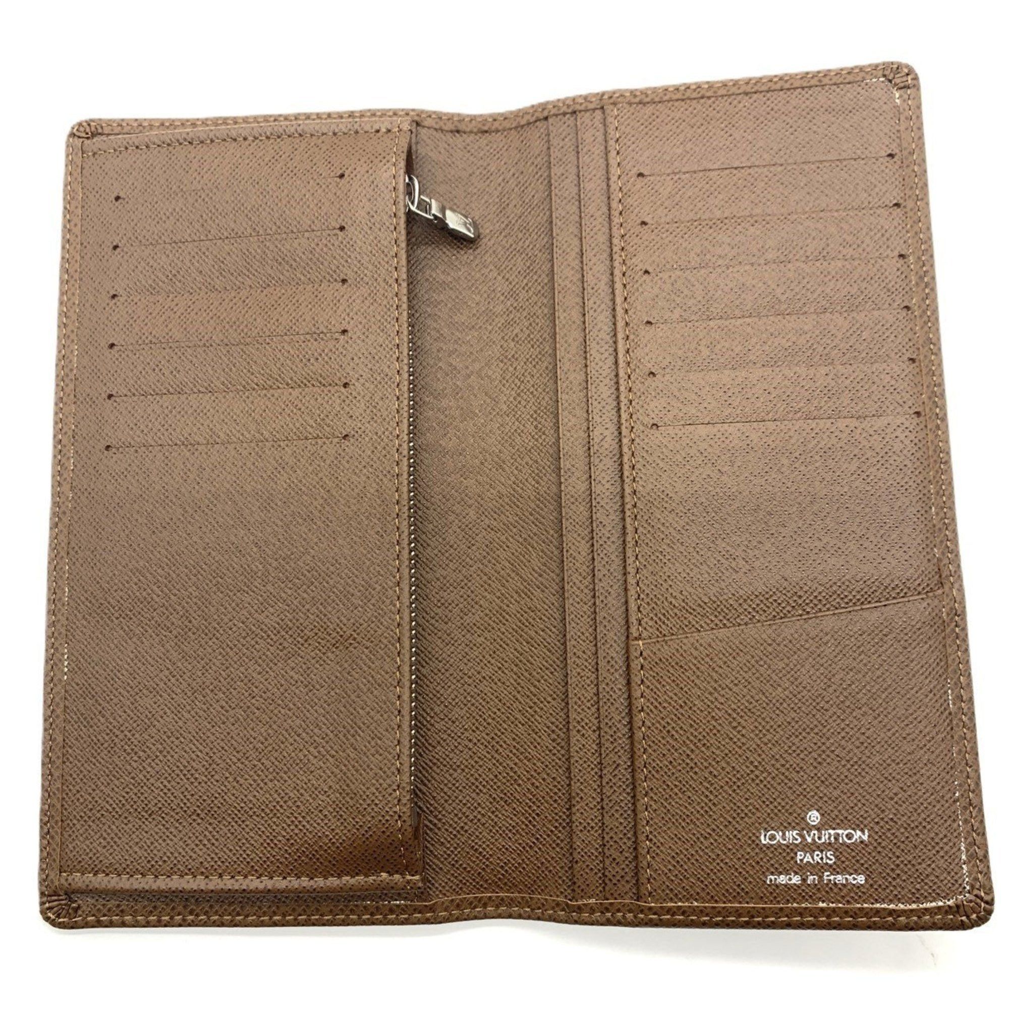 Louis Vuitton Taiga Portefeuille Brazza Brown Bifold Wallet M32578 LOUIS VUITTON