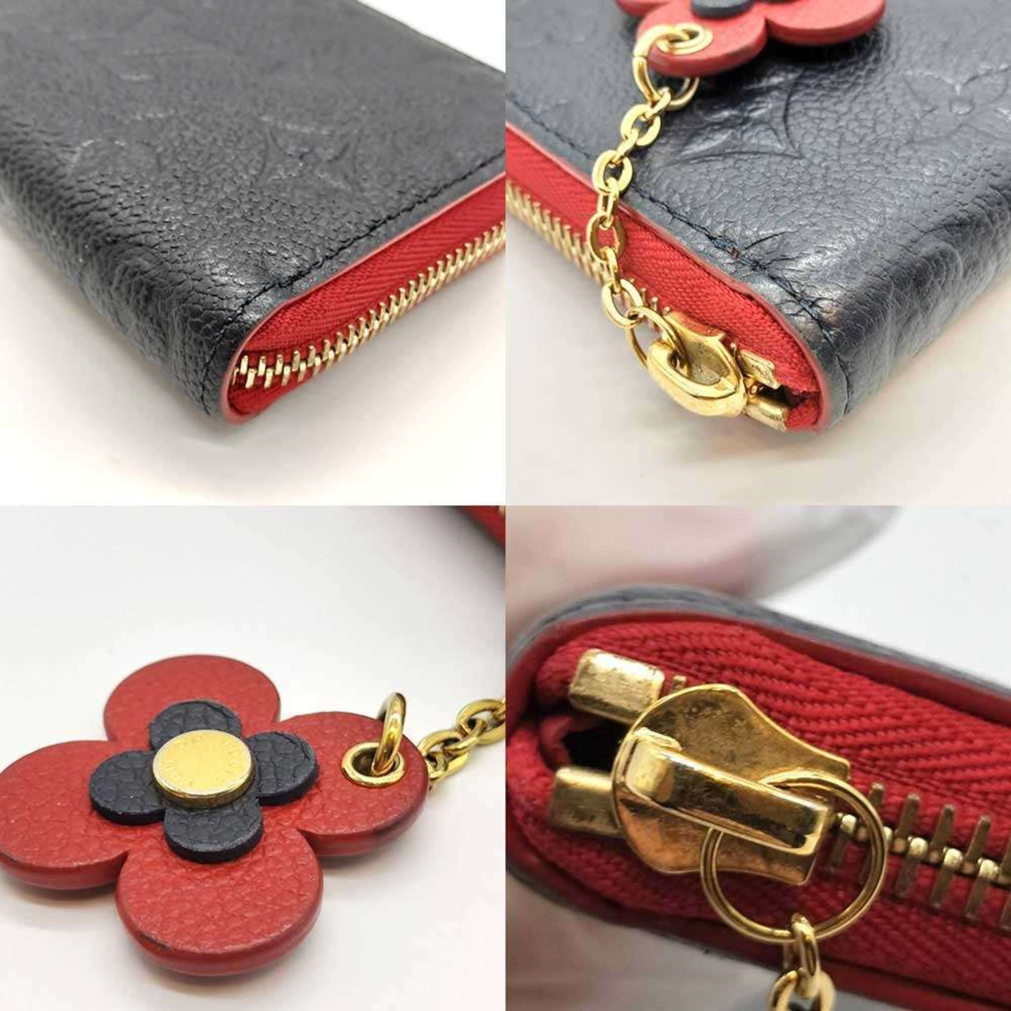 Louis Vuitton Louis Vuitton Portefeuille Clemence Round Long Wallet in Marine Rouge Navy and Red with Monogram Empreinte Flower Charm, M68325 Size ONE SIZE - 4 Thumbnail