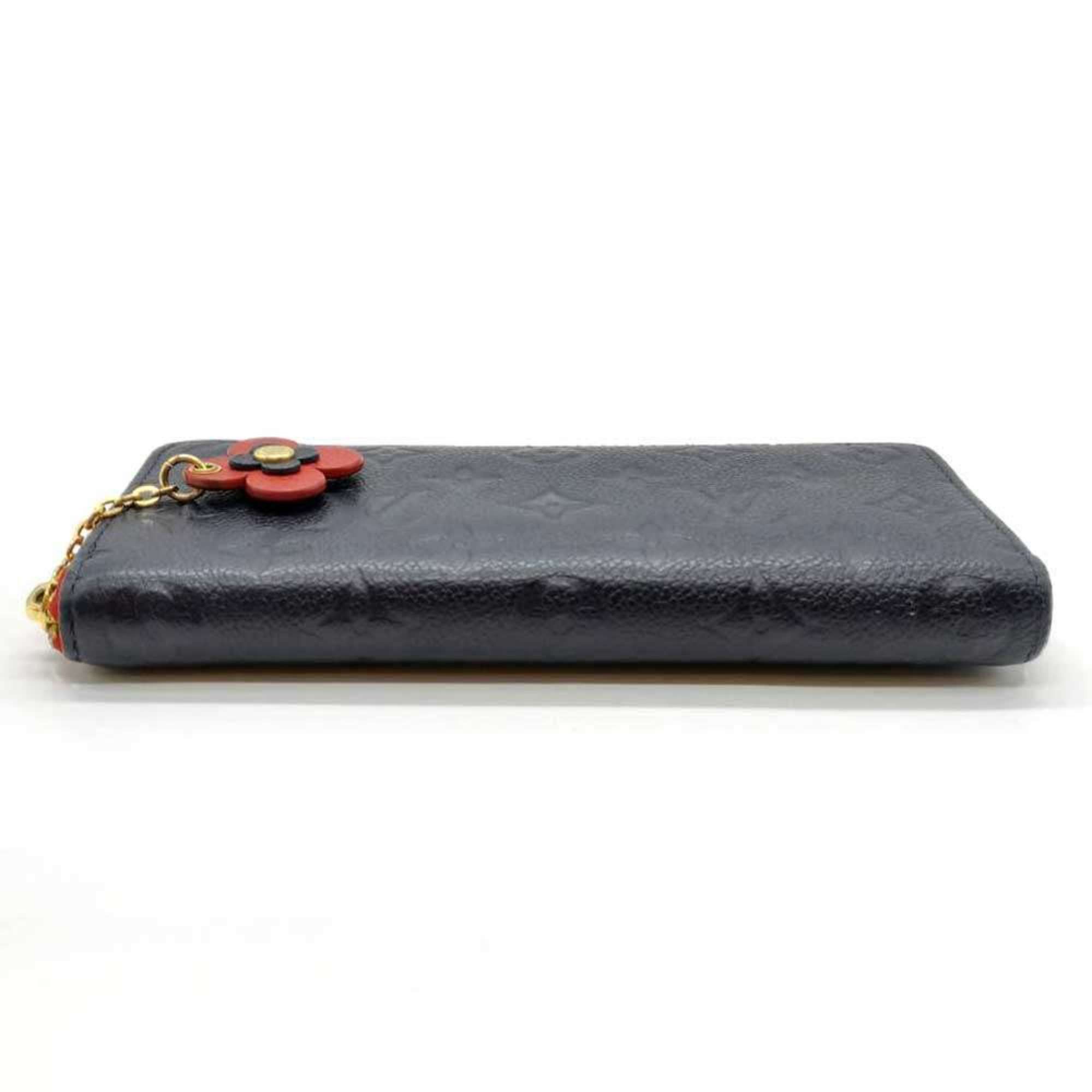 Louis Vuitton Louis Vuitton Portefeuille Clemence Round Long Wallet in Marine Rouge Navy and Red with Monogram Empreinte Flower Charm, M68325 Size ONE SIZE - 3 Thumbnail