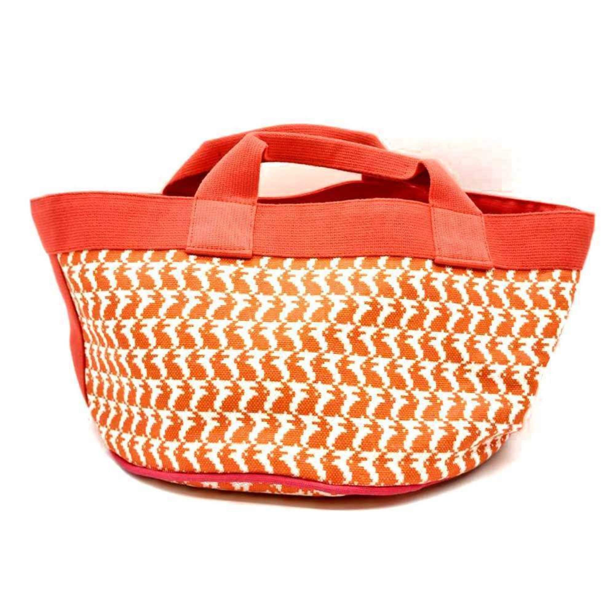 Hermes Hermès Animo Pixel Tote Bag Kids Line Canvas Orange Women's HERMES Size ONE SIZE - 2 Thumbnail