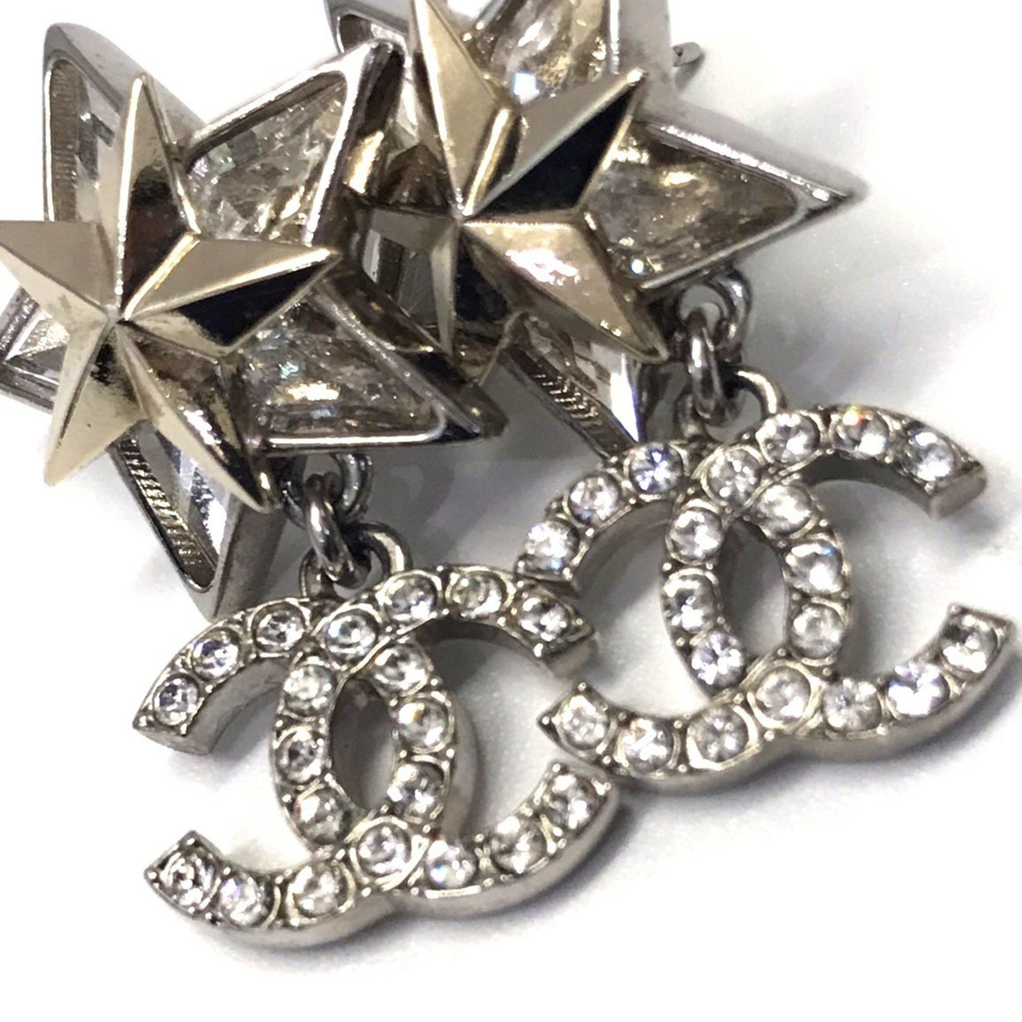 Chanel CHANEL Women's Earrings with Coco Mark Rhinestone Star in Silver Size ONE SIZE - 5 Thumbnail