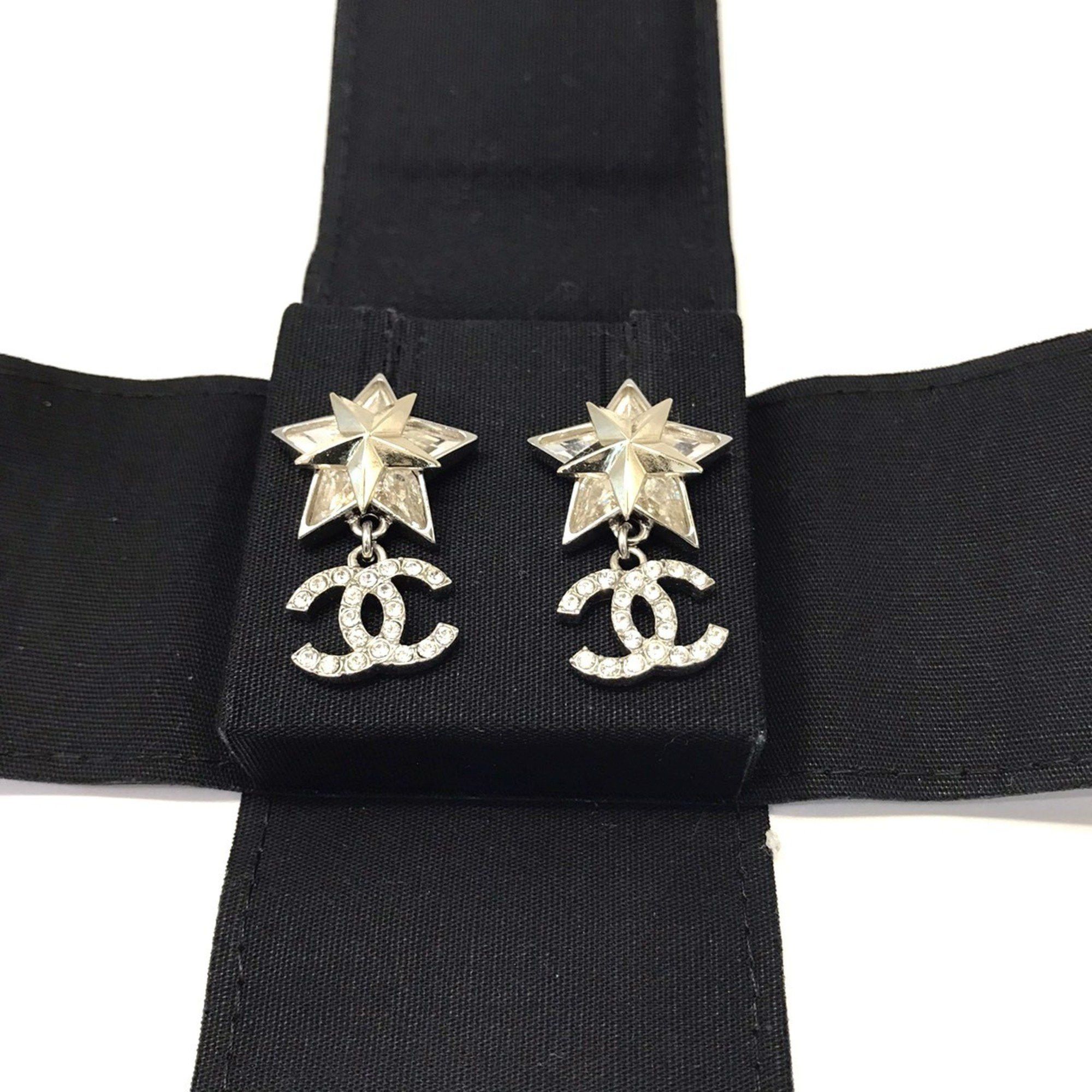 Chanel CHANEL Women's Earrings with Coco Mark Rhinestone Star in Silver Size ONE SIZE - 6 Thumbnail