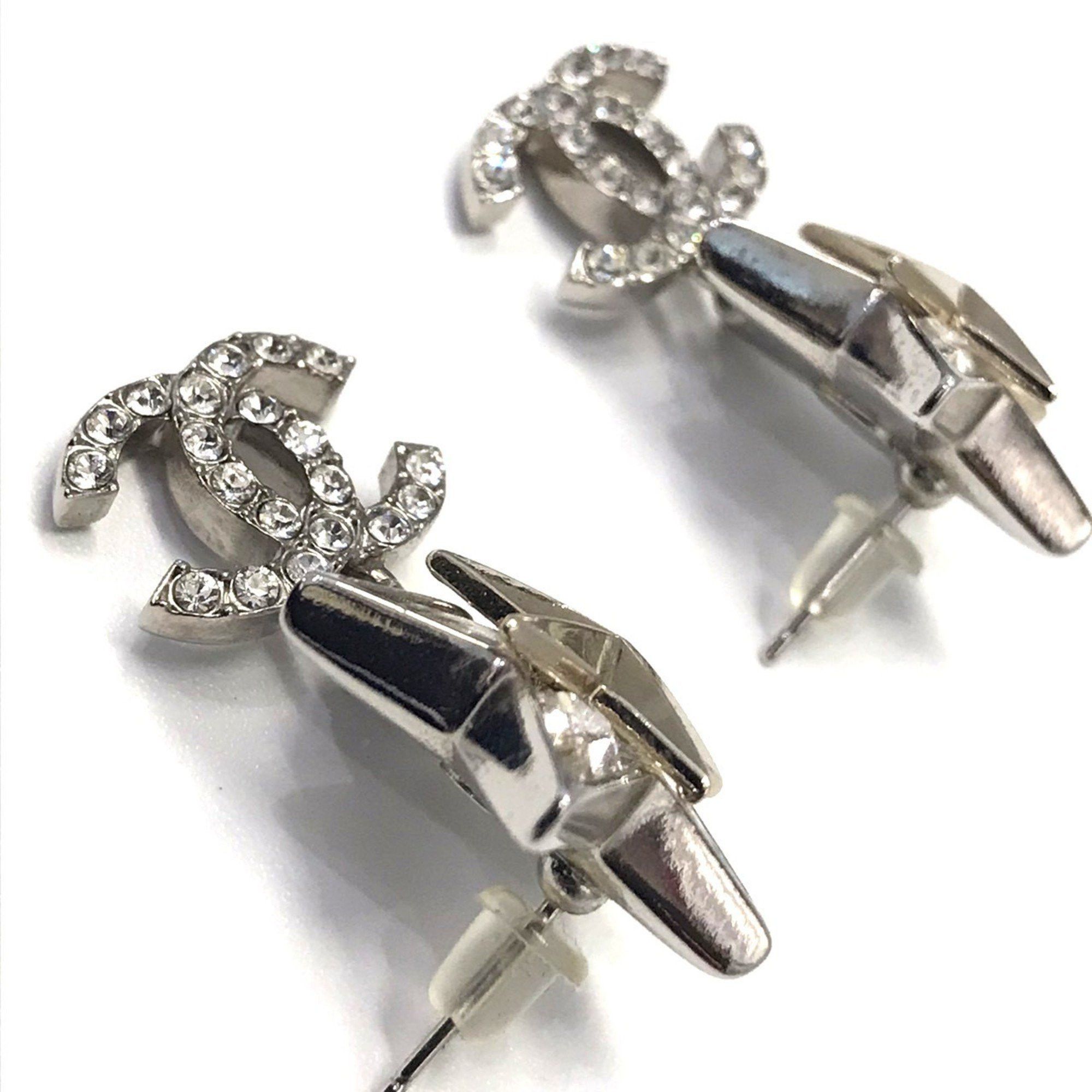 Chanel CHANEL Women's Earrings with Coco Mark Rhinestone Star in Silver Size ONE SIZE - 4 Thumbnail