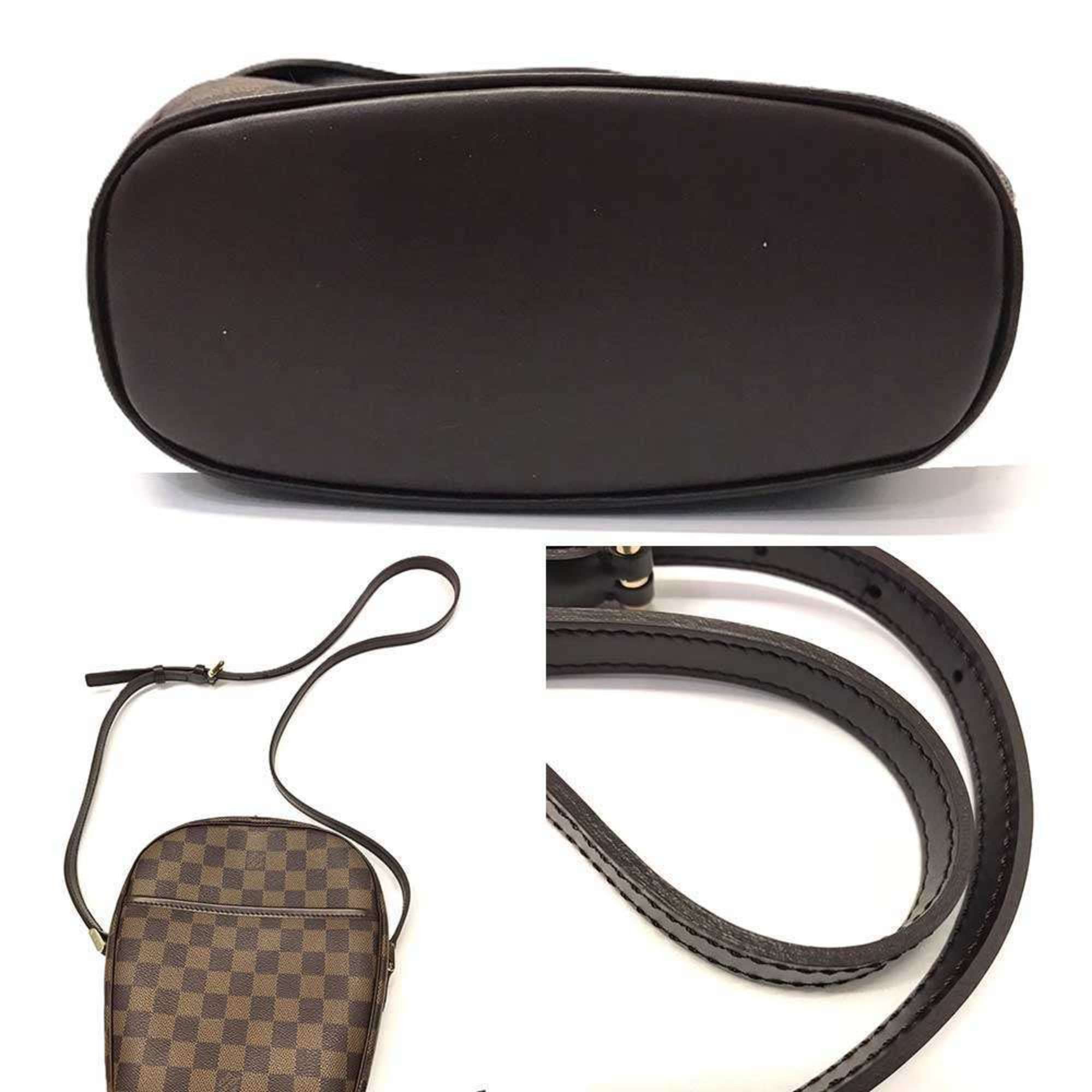 Louis Vuitton Louis Vuitton Ipanema PM Damier Ebene Shoulder Bag Brown Leather Pochette N51294 LOUIS VUITTON Size ONE SIZE - 4 Thumbnail